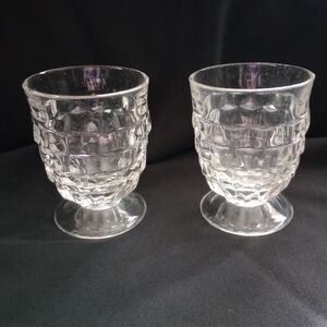 Vintage Fostoria American Cubist Elegant Footed Dessert Glasses- Set of 2